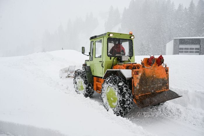 Commercial parking lot cleared of snow in Farmington Hills, MI